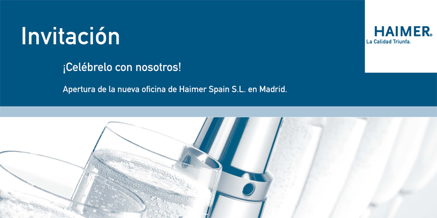 Invitación - Apertura de la nueva oficina de HAIMER Spain, S.L. en Madrid