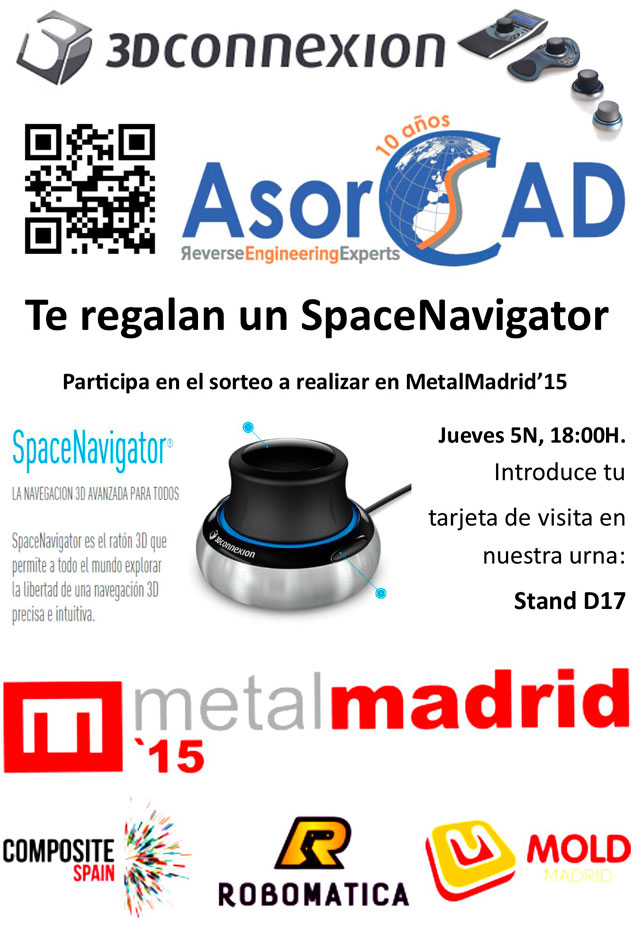 AsorCAD te regala un SpaceNavigator. Participa en el sorteo a realizar en MetalMadrid’15