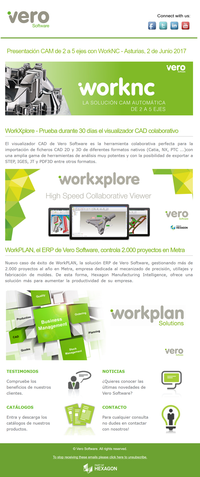 VERO SOFTWARE: Jornada CAM en Oviedo - Prueba WorkXplore - Caso de éxito ERP WorkPLAN