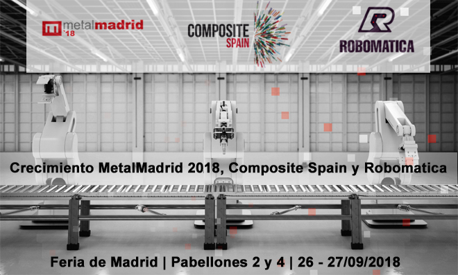 METALMADRID: Crecimiento MetalMadrid, Composite Spain y Robomatica 2018