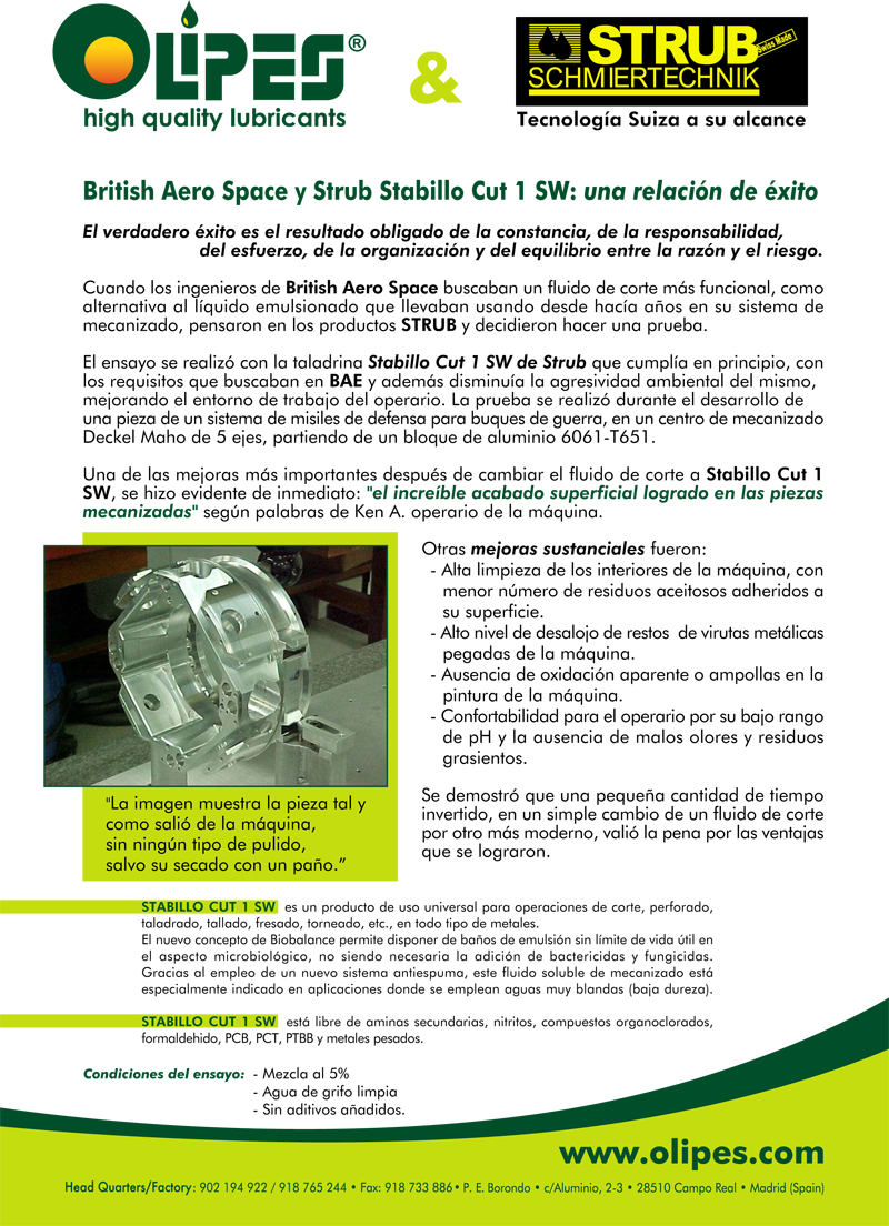 British Aero Space y Strub Stabillo Cut 1 SW: una relación de éxito