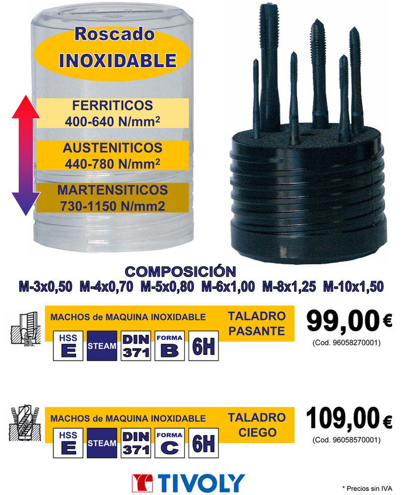 ¡Campaña Especial! Roscado Inoxidable