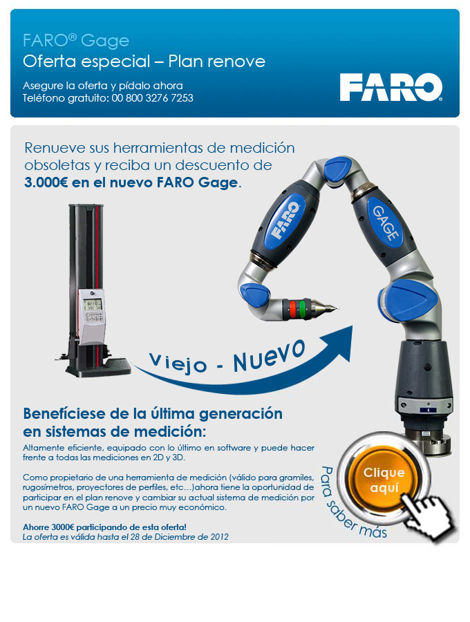 Plan Renove en sistemas de medición. FARO Gage, preciso y sencillo. 