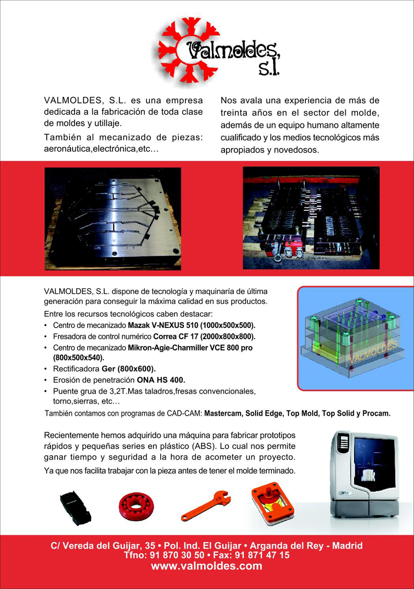 VALMOLDES, S.L. - Empresa dedicada a la fabricación de toda clase de moldes y utillaje
