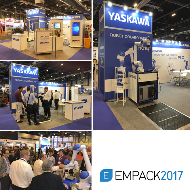 YASKAWA IBÉRICA exhibe en EMPACK 2017 su robot colaborativo hc10 y su software motologix para la programación de robots desde el plc