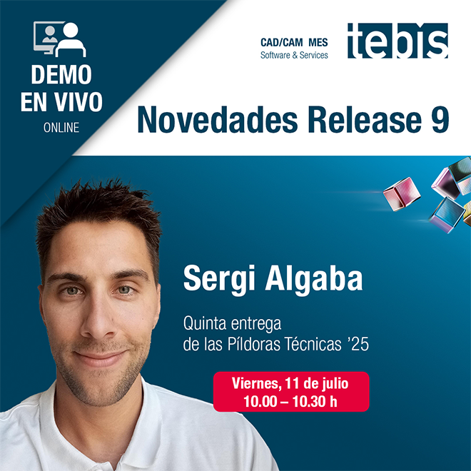 Tebis lanza la versión 9 de su software CAD/CAM 4.1: más conectividad, más estabilidad y un paso adelante en eficiencia productiva