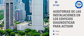 TÜD SUD - Última plaza disponible // Webinar gratuito: Auditorías de las instalaciones en los edificios: Diagnosticar para actuar.