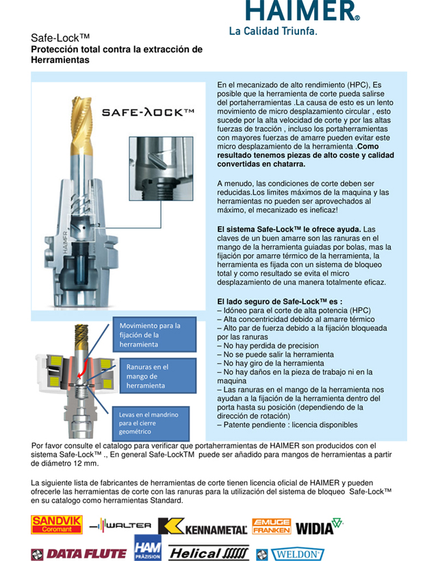 HAIMER: Safe-Lock tm - Protección total contra la extracción de Herramientas