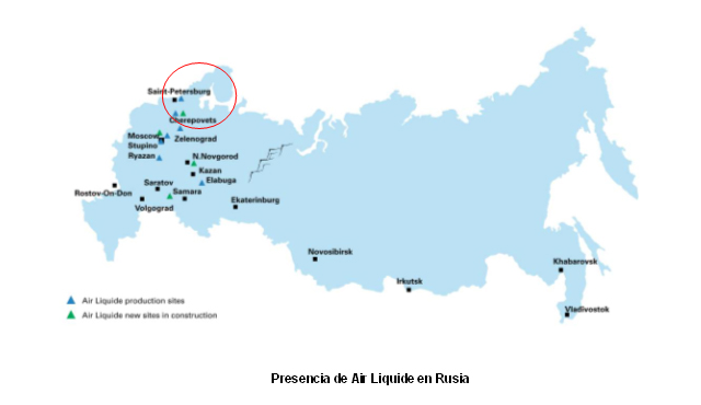 Adquisición en Rusia: Lentechgas, líder del mercado de gases industriales en el noroeste del país