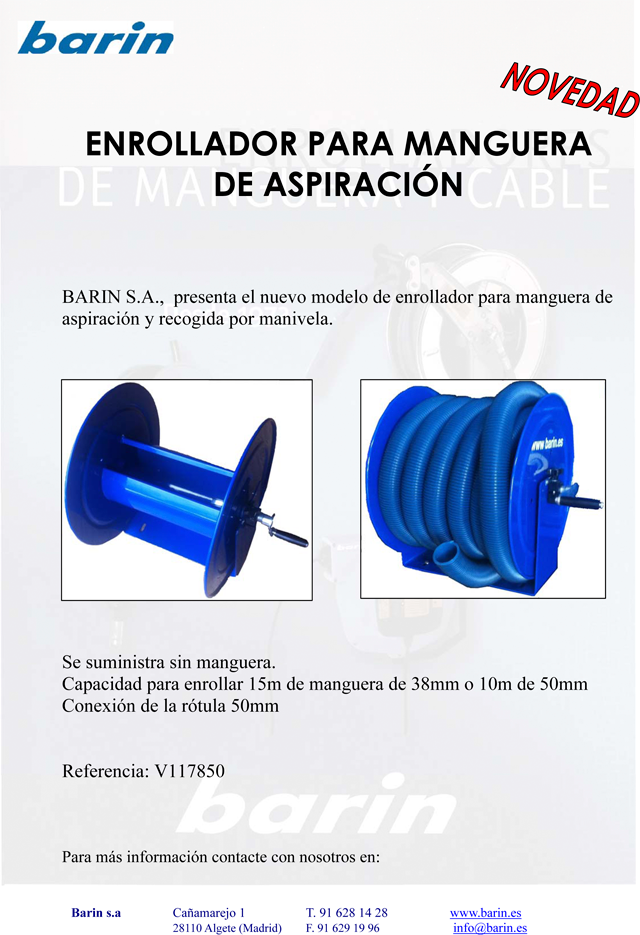 BARIN: Enrollador para manguera de aspiración