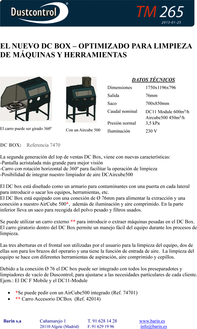 DC BOX armario para limpieza de máquinas y herramientas