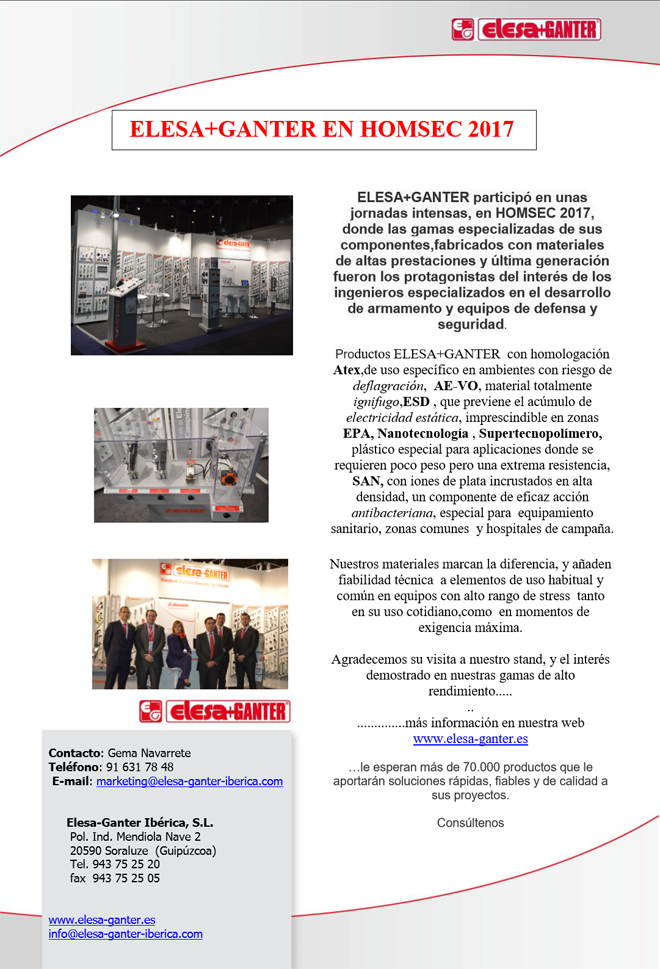 ELESA+GANTER presente en Homsec 2017 