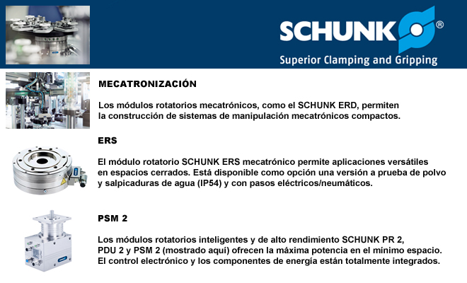 SCHUNK: Manipulación y montaje -  Módulos flexibles rotatorios: compacto, preciso y dinámico