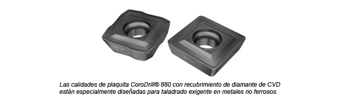 SANDVIK: Las calidades de plaquita superduras ofrecen un taladrado en aluminio superior