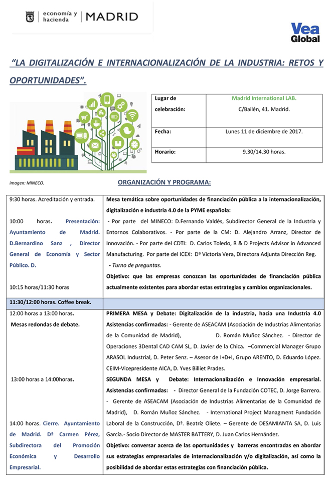 “LA DIGITALIZACIÓN E INTERNACIONALIZACIÓN DE LA INDUSTRIA: RETOS Y OPORTUNIDADES”