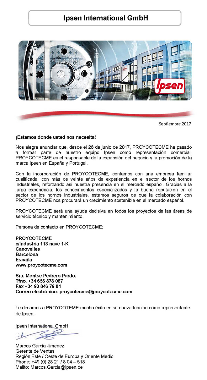 PROYCOTECME ha pasado a formar parte de Ipsen como representación comercial