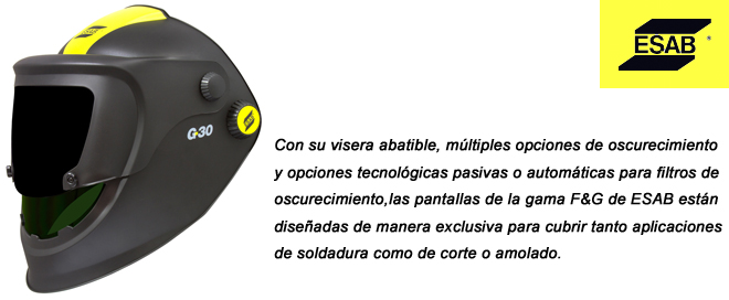 ESAB presenta la gama de pantallas F&G para soluciones exclusivas y asequibles en aplicaciones de soldadura y amolado.