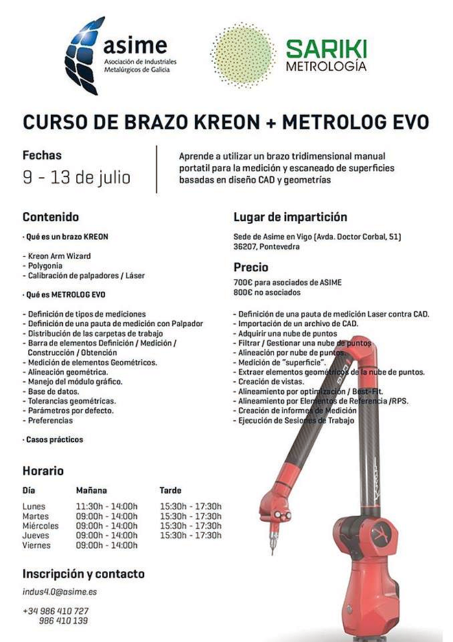 ASIME y SARIKI organizan un curso de formación de brazo de medición en julio