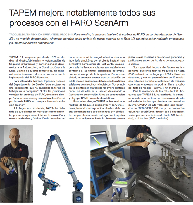 FARO: Casos de éxito de Tapem, S.L.