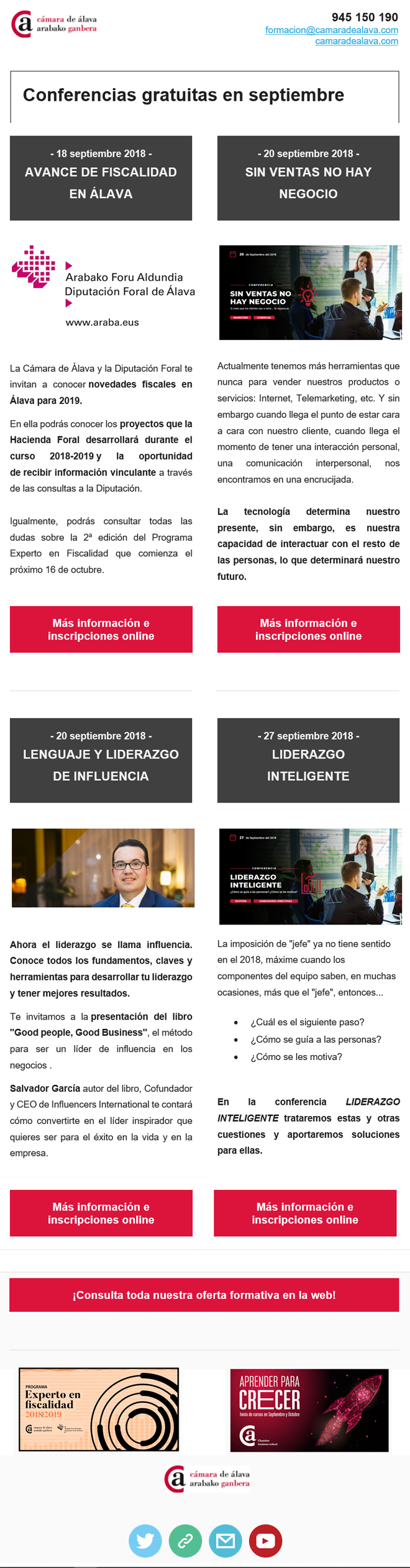CAMARA DE ALAVA: Conferencias gratuitas en septiembre