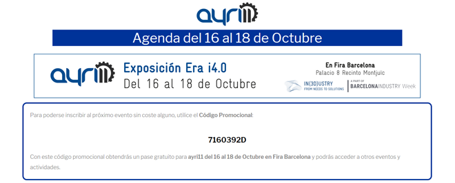 Ayri11 exposición era i4.0 - 16 al 18 de octubre