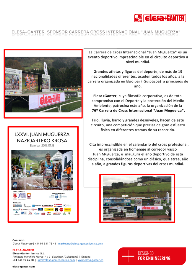 ELESA+GANTER Ibérica patrocinia la carrera de cross internacional JUAN MUGUERZA 2019