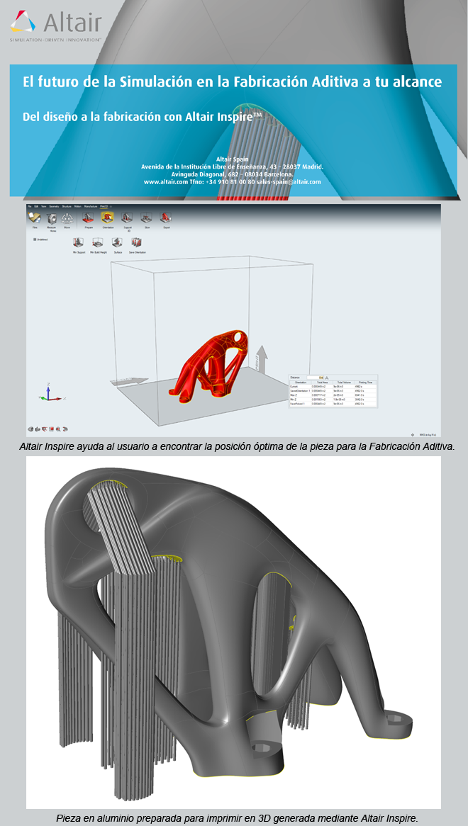 ALTAIR-El futuro de la Simulación en la Fabricación Aditiva a tu alcance: Del diseño a la fabricación con Altair Inspire