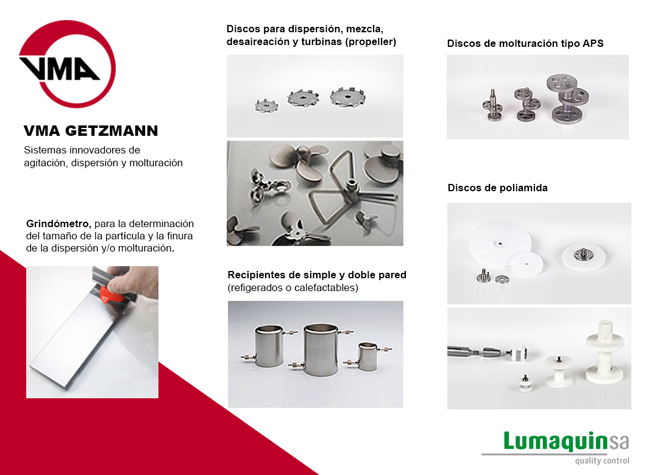 LUMAQUIN: Accesorios de dispersión-molturación de VMA Getzmann