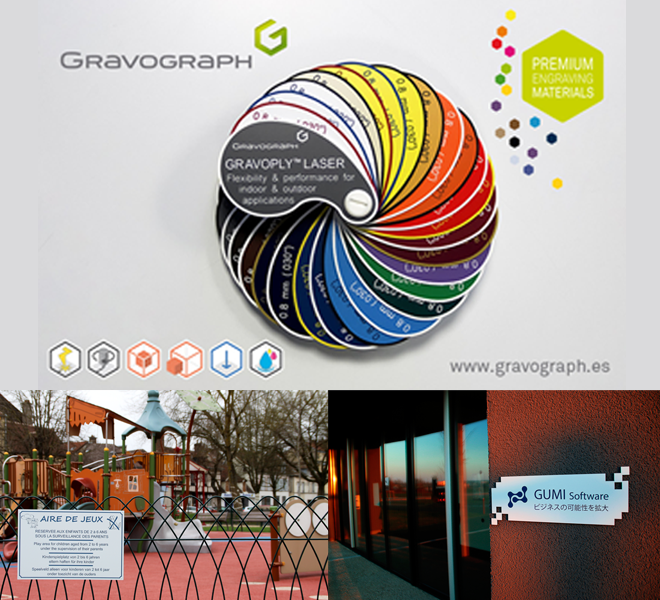 Gravoply Láser, el nuevo material bi-capa de grabado, para aplicaciones de interior y exterior