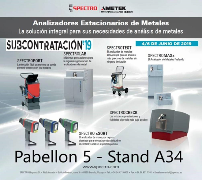 SPECTRO en Feria Subcontratación19 - Invitación