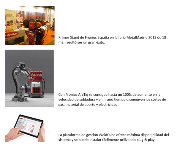 Innovadoras soluciones Fronius en MetalMadrid 2019