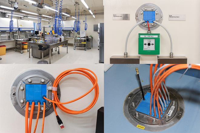 El sellado Roxtec en el laboratorio suizo de Spiez.