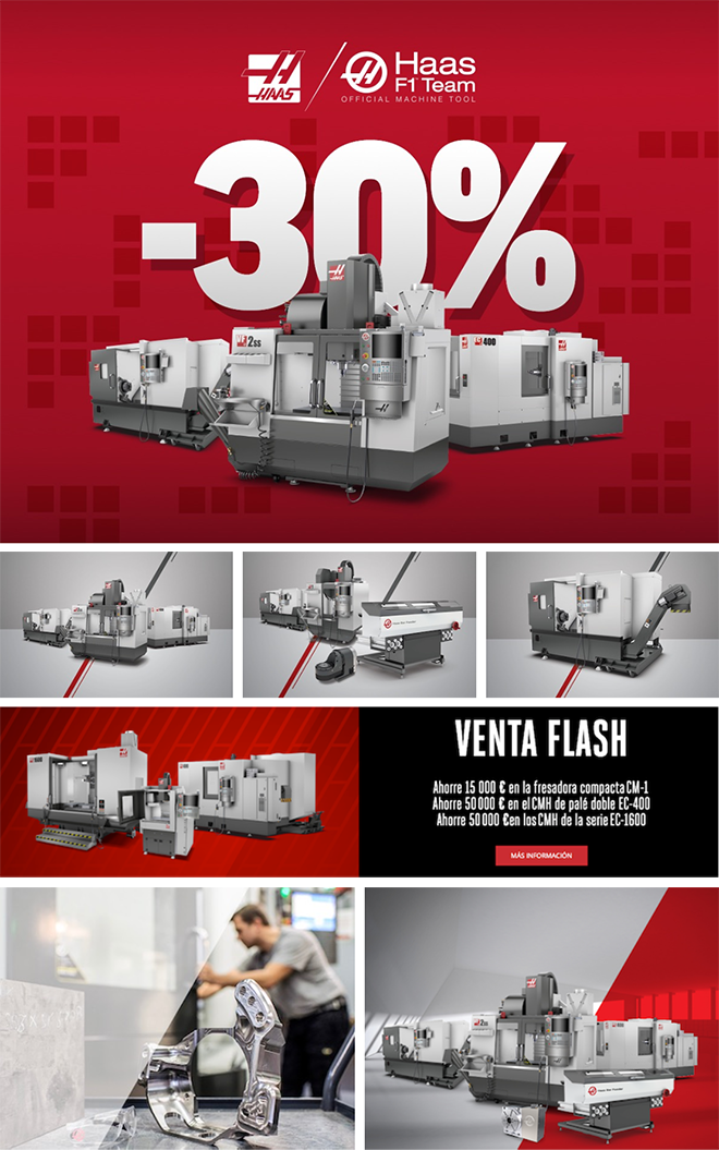 ¡Hasta un 30 % de descuento en su próxima máquina Haas!