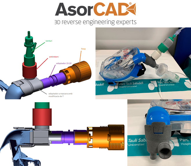 AsorCAD colabora en la fabricación de un sistema de respiración adaptando máscaras de buceo.