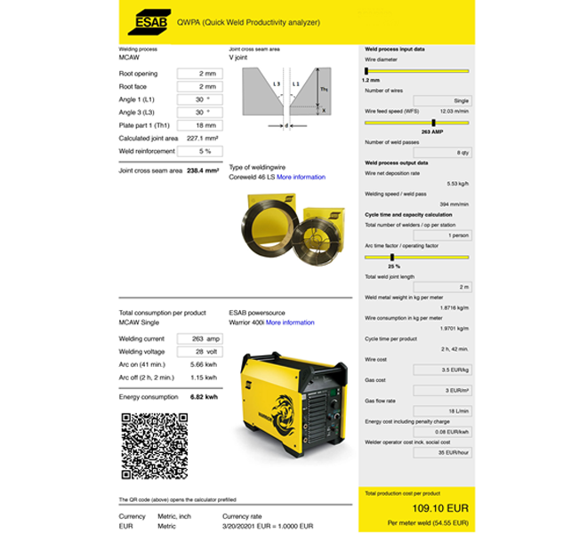 ESAB: Nueva Herramienta de análisis de la productividd de la soldadura