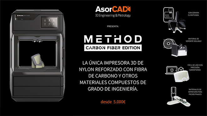 AsorCAD presenta Method Carbon Fiber Edition por su versatilidad, precisión y fácil manejo plug & play.