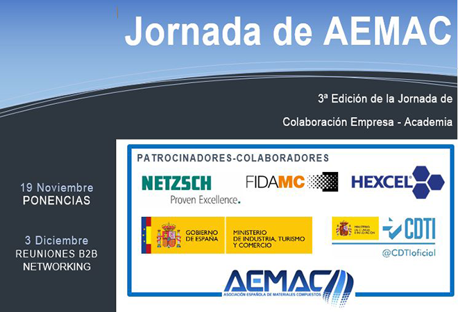 AEMAC: AGENDA de la Jornada EMPRESA – ACADEMIA de los Materiales Compuestos 