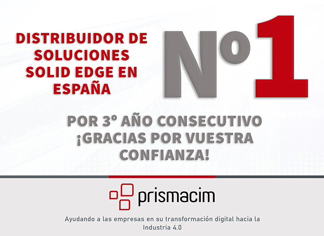 PRISMACIM logra de nuevo ser el distribuidor de Solid Edge Nº1 en España y el único Gold Partner