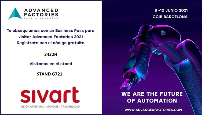 SIVART estará en la feria Advanced Factories Barcelona SIVART estará en la feria Advanced Factories Barcelona