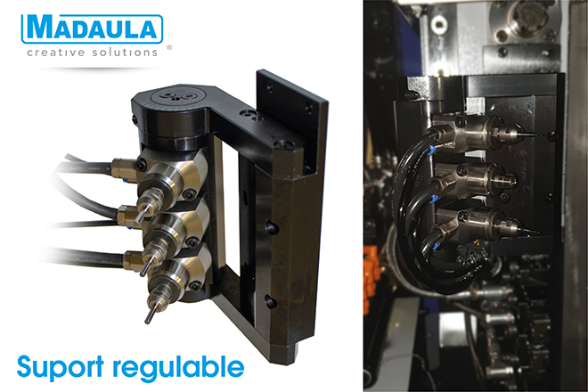 MADAULA: Soporte regulable de 3 electrohusillos de alta frecuencia.