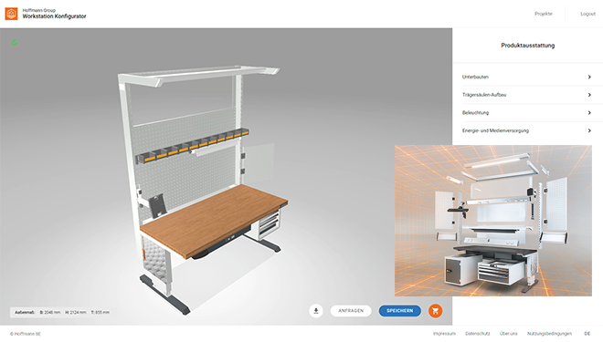 HOFFMANN GROUP: configuración online personalizada de estaciones de trabajo