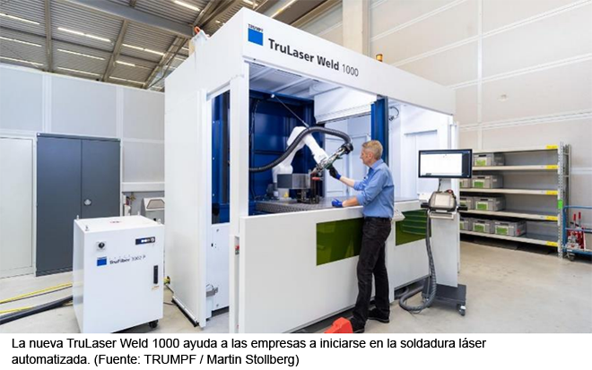TRUMPF presenta una máquina para una iniciación sencilla a la soldadura láser automatizada 