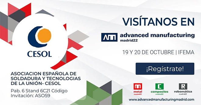 CESOL: ven a visitarnos a Advanced Manufacturing Madrid, los días 19 y 20 de octubre!