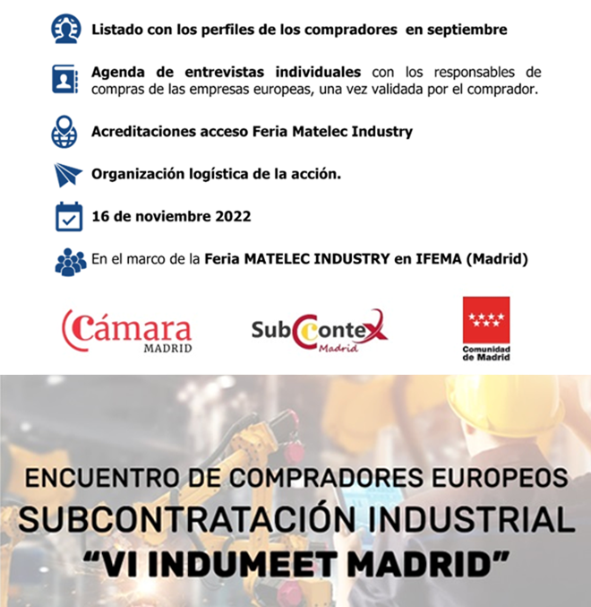 CAMARA DE MADRID - Encuento Europeo de Subcontratacion Industrial (INDUMEET)