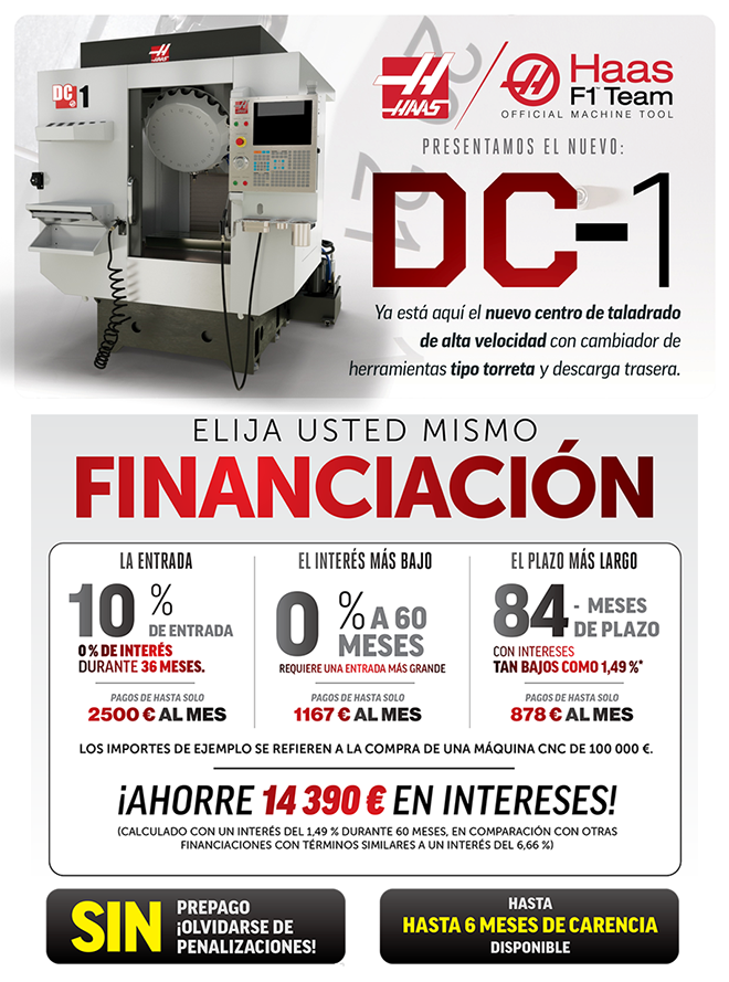 HAAS: ¡Consiga el NUEVO DC-1 por tan solo 514 € al mes!