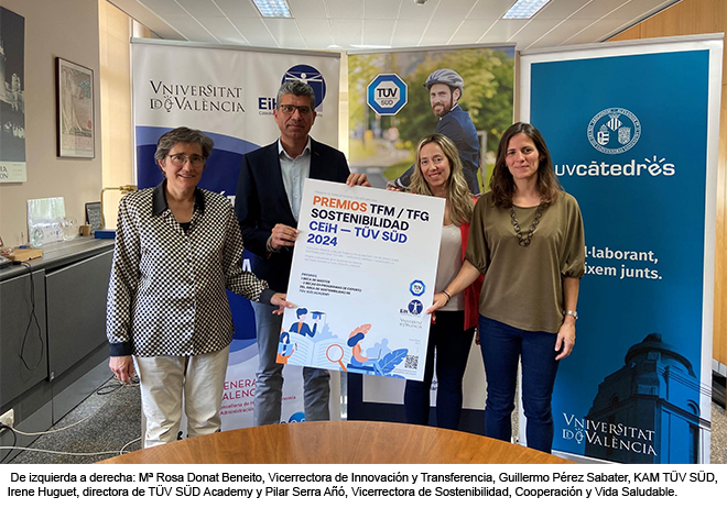 TÜV SÜD y la Universitat de València lanzan un proyecto conjunto para el reconocimiento sobre estudios en sostenibilidad aplicados al mundo de la empresa