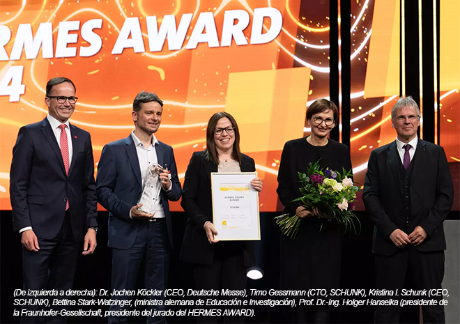 Premio HERMES AWARD 2024 al set de agarre 2D de SCHUNK