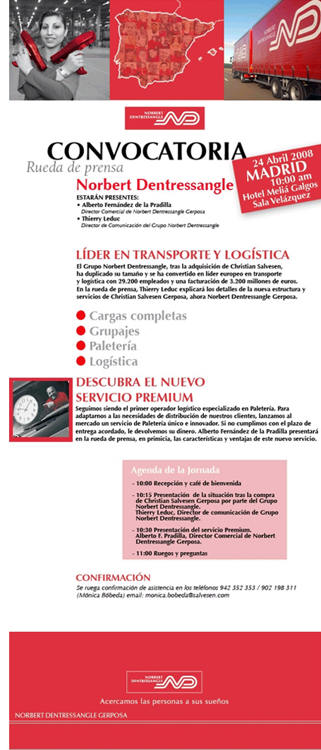 Convocatoria rueda de prensa Norbert Dentressangle Gerposa